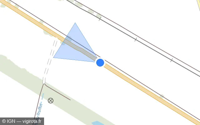 Vue plan de l'emplacement du radar tourelle à Chappes sur D 671