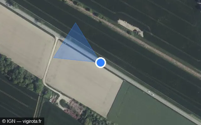Vue satellite de l'emplacement du radar tourelle à Chappes sur D 671