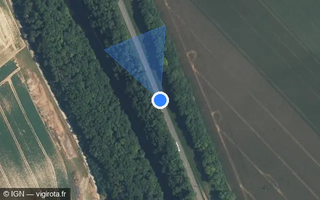 Vue satellite de l'emplacement du radar tourelle à Bellicourt sur Rue de Picardie / D 1044