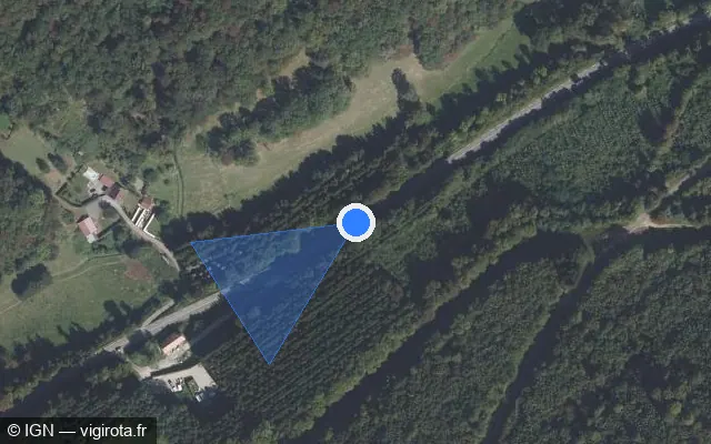 Vue satellite de l'emplacement du radar tourelle à Deluz sur D 683