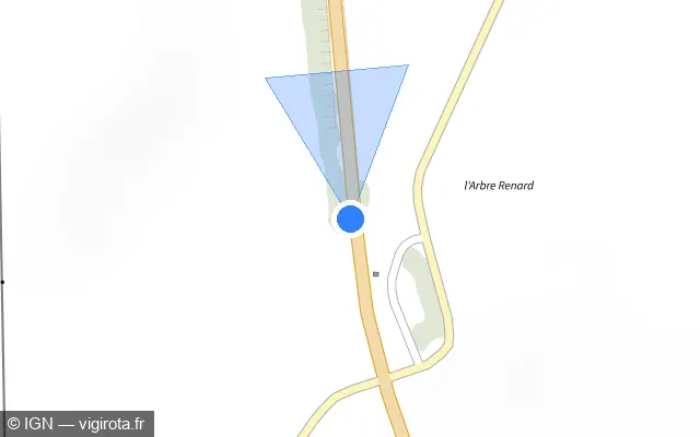 Vue plan de l'emplacement du radar tourelle à Leuilly-sous-Coucy sur D 1