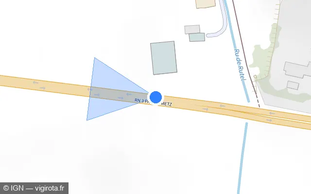 Vue plan de l'emplacement du radar tourelle à Chauconin-Neufmontiers sur N 3