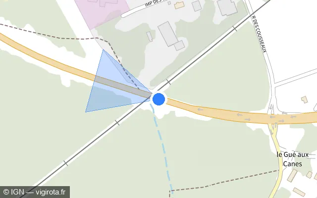 Vue plan de l'emplacement du radar tourelle à Salbris sur D 724