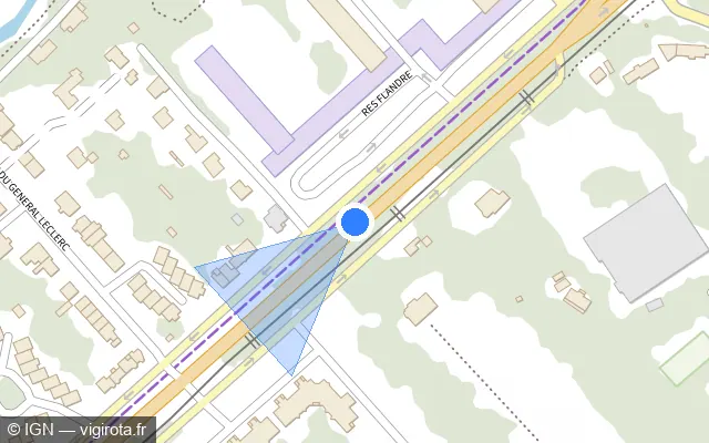Vue plan de l'emplacement du radar tourelle à Croix sur Avenue de Flandre / M 660