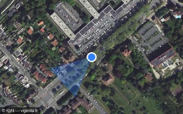Vue satellite de l'emplacement du radar tourelle à Croix sur Avenue de Flandre / M 660