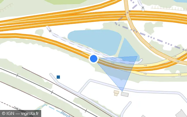 Vue plan de l'emplacement du radar tourelle à Lezennes sur M 628 / E 17