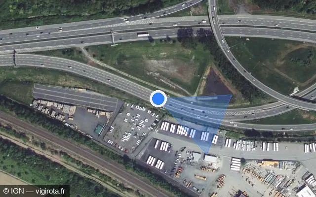 Vue satellite de l'emplacement du radar tourelle à Lezennes sur M 628 / E 17