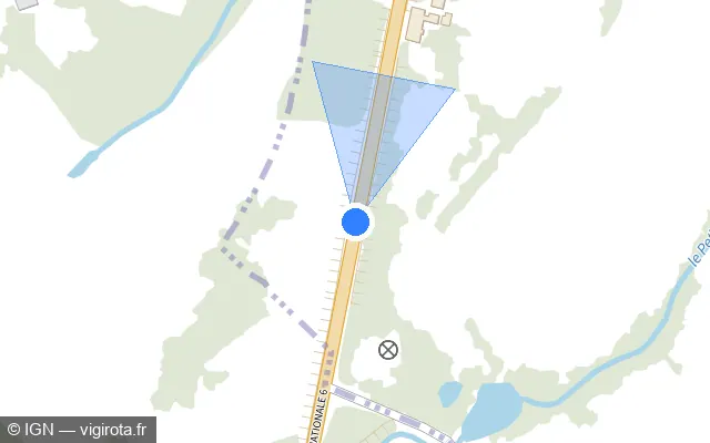 Vue plan de l'emplacement du radar tourelle à Beaumont-sur-Grosne sur Route Nationale 6 / D 906