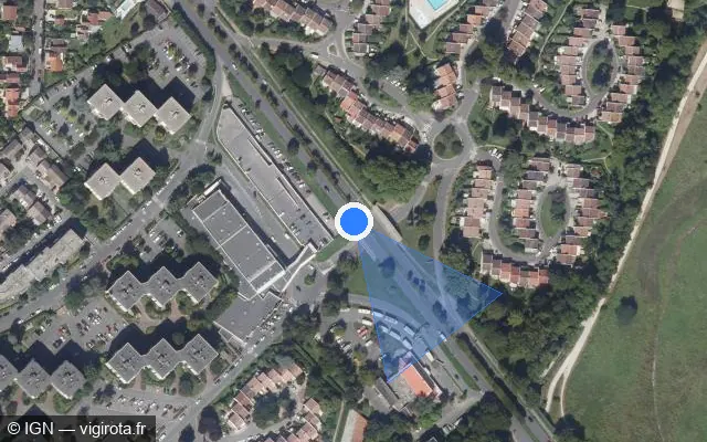 Vue satellite de l'emplacement du radar tourelle à Ris-Orangis sur Avenue de la Libération / N 7