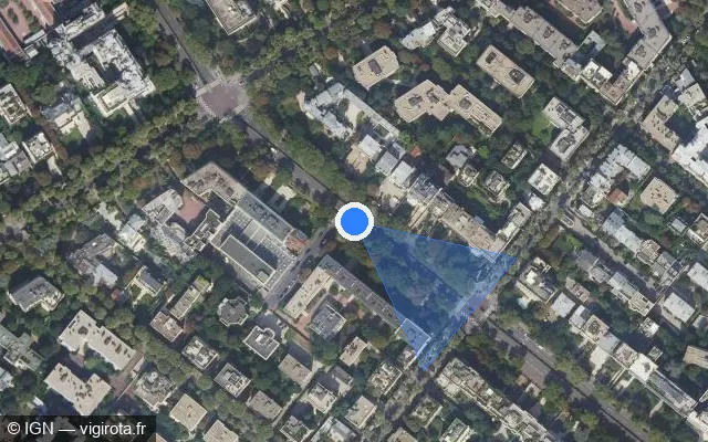 Vue satellite de l'emplacement du radar tourelle à Neuilly-sur-Seine sur Boulevard Bineau / D 908