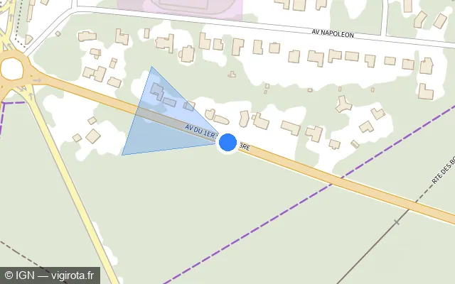 Vue plan de l'emplacement du radar tourelle à Compiègne sur Avenue du 1er Septembre / D 973