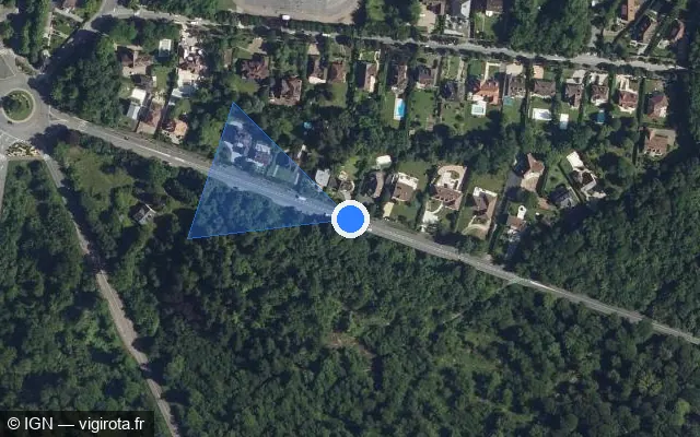 Vue satellite de l'emplacement du radar tourelle à Compiègne sur Avenue du 1er Septembre / D 973