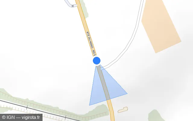 Vue plan de l'emplacement du radar tourelle à Neuillé-Pont-Pierre sur D 938