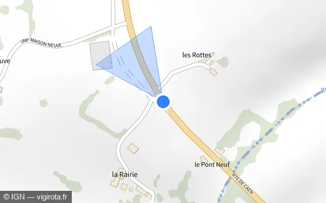 Vue plan de l'emplacement du radar tourelle à Torchamp sur D 962