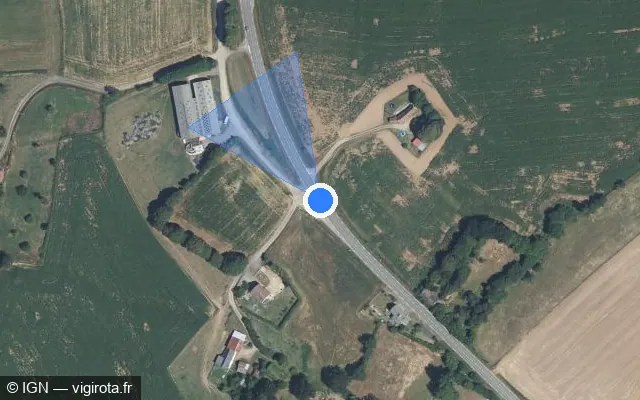 Vue satellite de l'emplacement du radar tourelle à Torchamp sur D 962