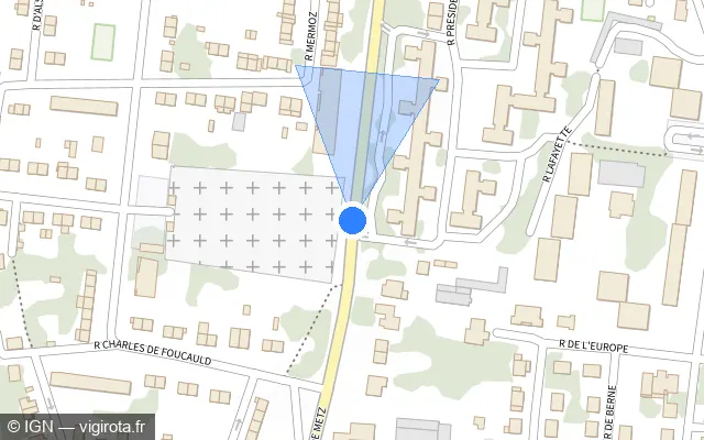 Vue plan de l'emplacement du radar tourelle à Maizières-lès-Metz sur Route de Metz / D 953