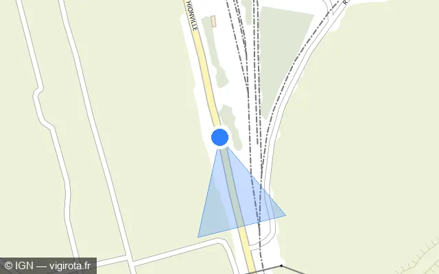 Vue plan de l'emplacement du radar tourelle à Uckange sur Route de Thionville / D 953