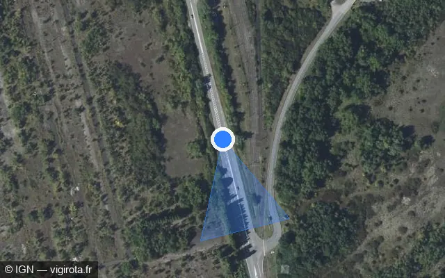 Vue satellite de l'emplacement du radar tourelle à Uckange sur Route de Thionville / D 953