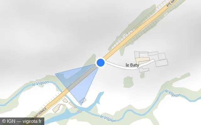 Vue plan de l'emplacement du radar tourelle à Gercy sur Route Nationale / N 2