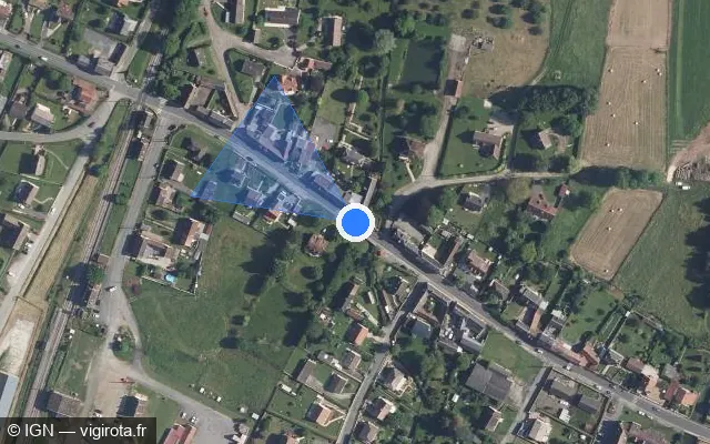 Vue satellite de l'emplacement du radar tourelle à Milly-sur-Thérain sur Rue de Dieppe / D 133