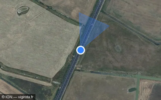 Vue satellite de l'emplacement du radar tourelle à La Tranche-sur-Mer sur D 747