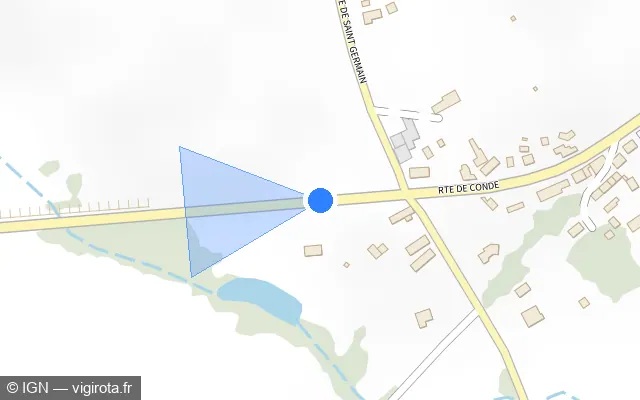 Vue plan de l'emplacement du radar tourelle à Caligny sur Route de Tinchebray / D 911