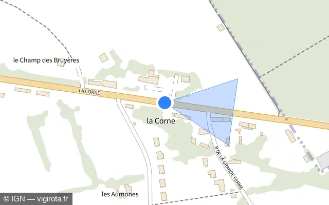 Vue plan de l'emplacement du radar tourelle à Saint-Michel-Tubœuf sur D 926