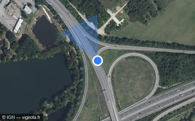 Vue satellite de l'emplacement du radar tourelle à Moulins-lès-Metz sur M 157b