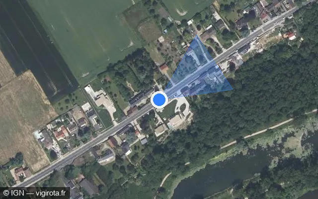 Vue satellite de l'emplacement du radar tourelle à Saint-Ay sur Route de Blois / D 2152