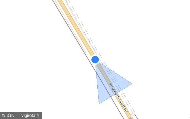 Vue plan de l'emplacement du radar tourelle à Mesgrigny sur D 619