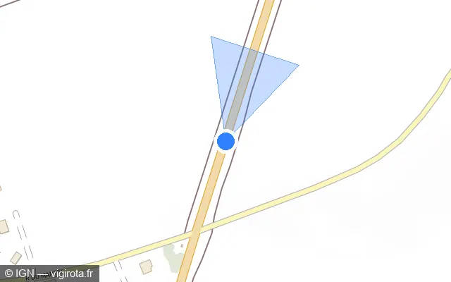 Vue plan de l'emplacement du radar tourelle à Souligny sur Route d'Auxerre / N 77