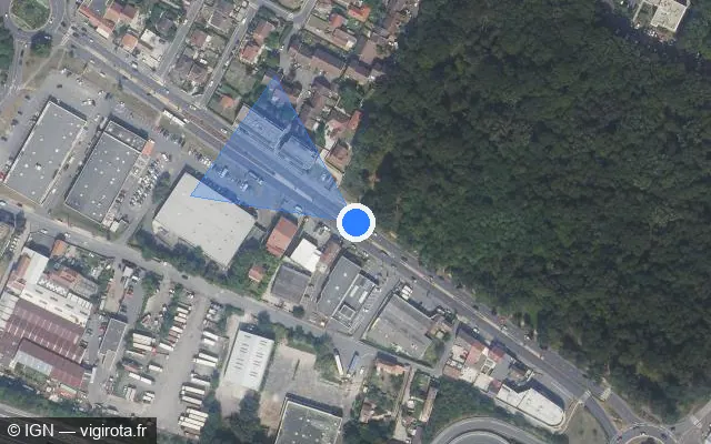 Vue satellite de l'emplacement du radar tourelle à Montigny-lès-Cormeilles sur Boulevard Victor Bordier / D 14