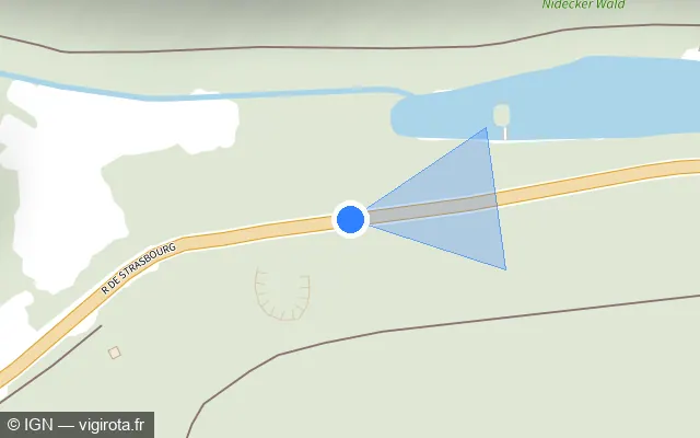 Vue plan de l'emplacement du radar tourelle à Petit-Réderching sur Rue de Strasbourg / D 662