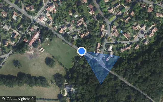 Vue satellite de l'emplacement du radar tourelle à Rambouillet sur Rue du Poteau des 3 Seigneurs / D 27