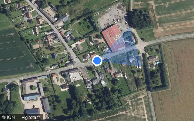 Vue satellite de l'emplacement du radar tourelle à Viefvillers sur Route de Rouen / D 930