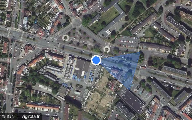 Vue satellite de l'emplacement du radar tourelle à Tourcoing sur Chaussée Gramme / M 770