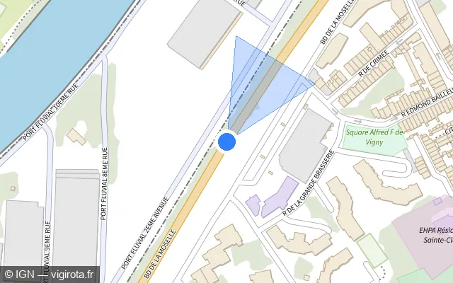 Vue plan de l'emplacement du radar tourelle à Lille sur Boulevard de la Moselle / M 750