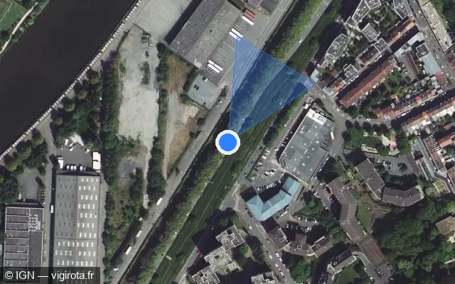 Vue satellite de l'emplacement du radar tourelle à Lille sur Boulevard de la Moselle / M 750