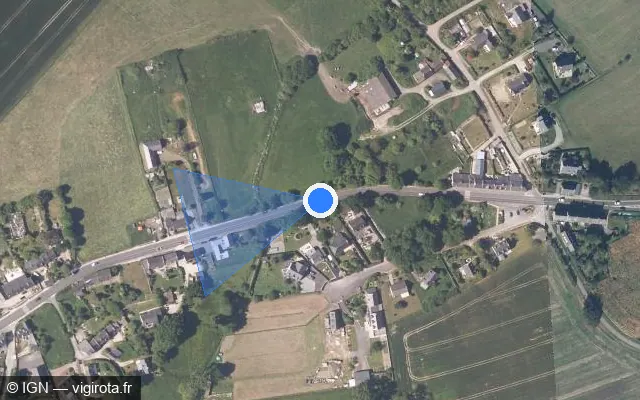 Vue satellite de l'emplacement du radar tourelle à Saint-Lunaire sur Route de la Ville au Monnier / D 168