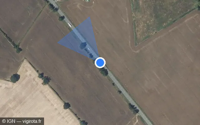 Vue satellite de l'emplacement du radar tourelle à Sassierges-Saint-Germain sur D 943