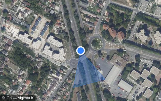 Vue satellite de l'emplacement du radar tourelle à Sarcelles sur D 316