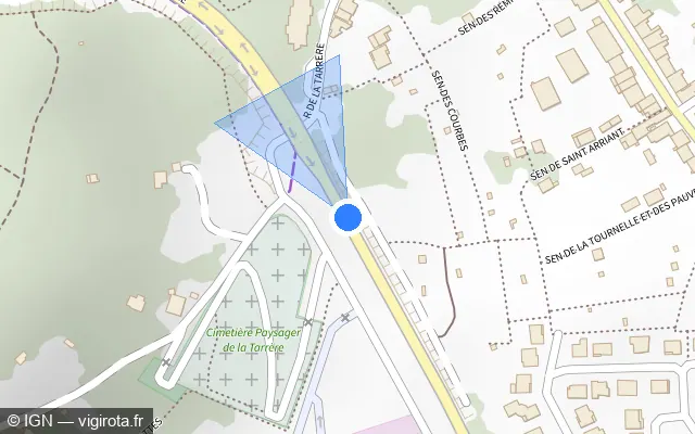 Vue plan de l'emplacement du radar tourelle à Laxou sur Avenue du Bois Gronée