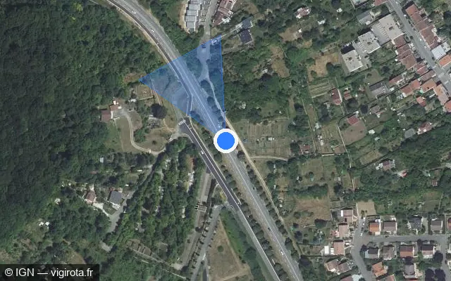 Vue satellite de l'emplacement du radar tourelle à Laxou sur Avenue du Bois Gronée