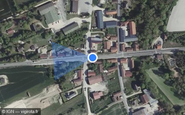 Vue satellite de l'emplacement du radar tourelle à Coole sur Route Nationale / N 4