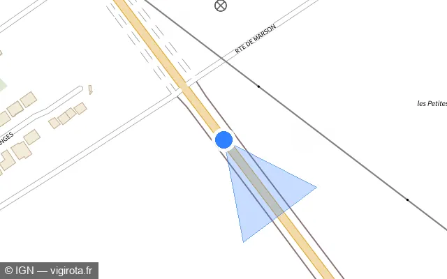 Vue plan de l'emplacement du radar tourelle à Sarry sur N 44