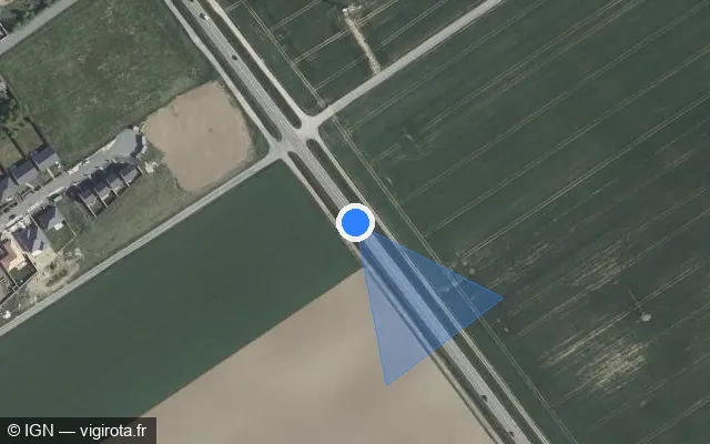 Vue satellite de l'emplacement du radar tourelle à Sarry sur N 44