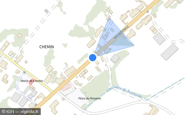 Vue plan de l'emplacement du radar tourelle à Chemin sur Route Nationale / D 673