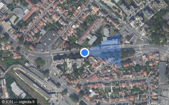 Vue satellite de l'emplacement du radar tourelle à Épinay-sur-Seine sur Avenue de Lattre de Tassigny / D 914