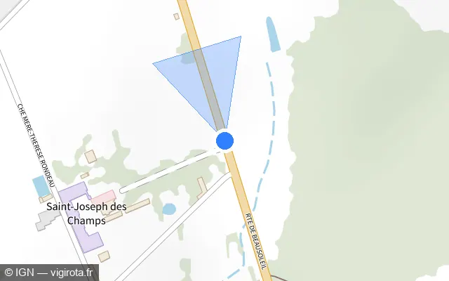 Vue plan de l'emplacement du radar tourelle à Forcé sur D 962