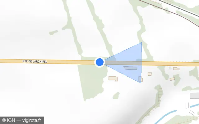 Vue plan de l'emplacement du radar tourelle à Saint-Planchers sur Route de l'Archipel / D 924